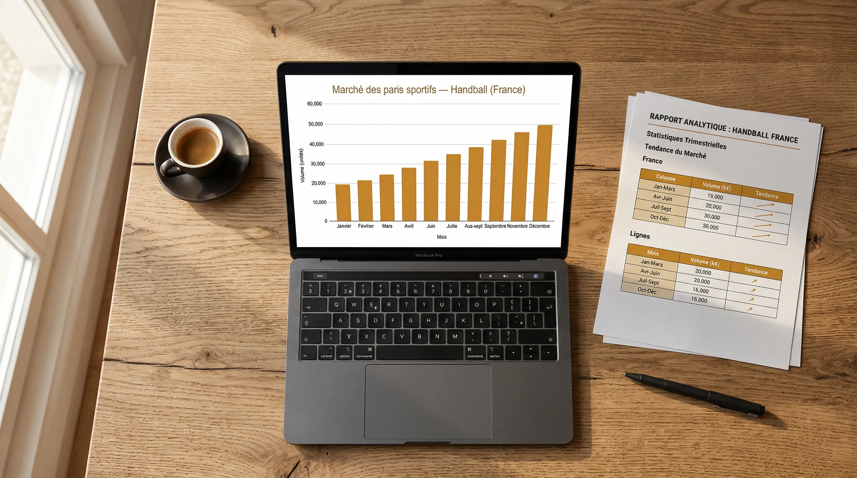 Analyse du marché des paris sportifs handball en France avec données ANJ